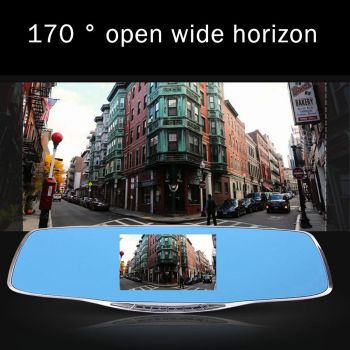 4.3 Hd 1080p Rearview Mirror Vehicle Dvr with Screen Display