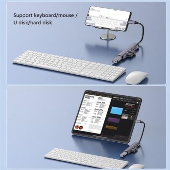 Type-C Usb Hub With Usb2.0X2 Usb3.0 And Tf / Sd Card Slots