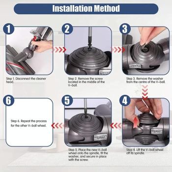Powerful 100w Suction Head for Dyson V10 / V11 with V-ball Wheels