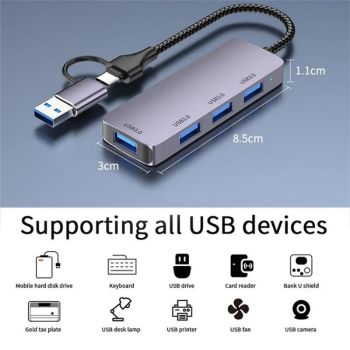 Usb + Type-C 3.0 Converter Hub For Laptop / Tablet