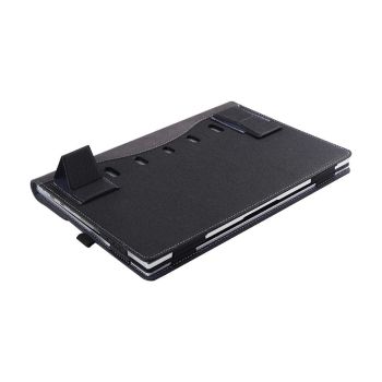 13.3 Inch Multifunctional Leather Laptop Case With Stand - Black