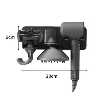 Wall Mounted Hair Dryer Holder For Bathroom Storage Upgraded Model