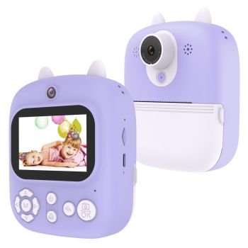 32g Instant Camera with 2.4 Display & Card Reader for Kids - 1200w Blue - Standard Pink