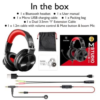 Wireless Gaming Headset Black & Red
