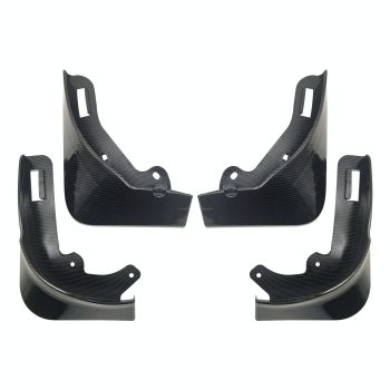 For Tesla Model Y Car Punch-Free Front And Rear Wheel Soft Rubber Fender Guard - Carbon Fiber - Matte Black