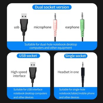 Rgb Wired Headset 3.5Mm Single Plug Luminous