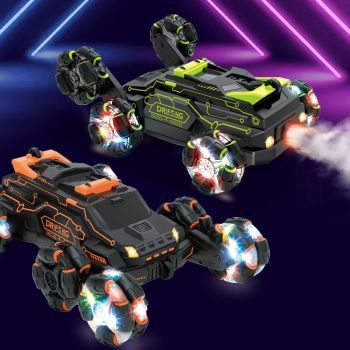 360-degree Swing Arm Stunt Car with 2.4g Six-wheel Drift Spray