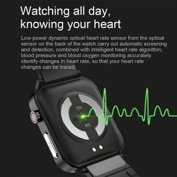 1.7 Inch Smart Bluetooth Watch With Heart Rate Monitor Blue