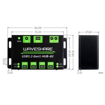 4-Port Usb 3.2 Hub With Metal Case