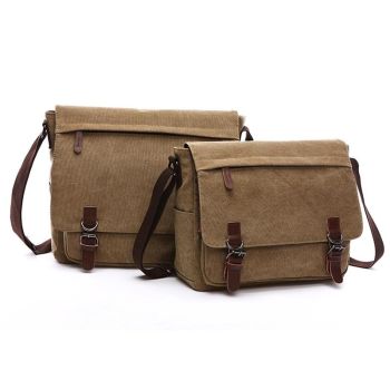 Green Canvas Business Messenger Bag Medium