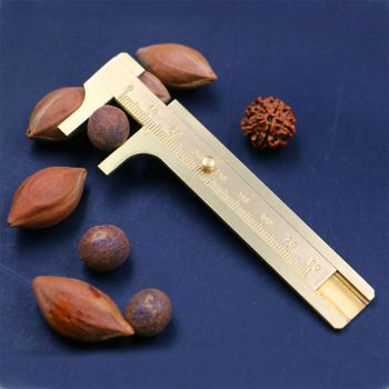 Mini Brass Sliding 80mm Vernier Caliper for Jewelry Measurement
