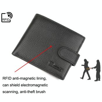 Rfid-blocking Short Men Wallet - Anti-magnetic