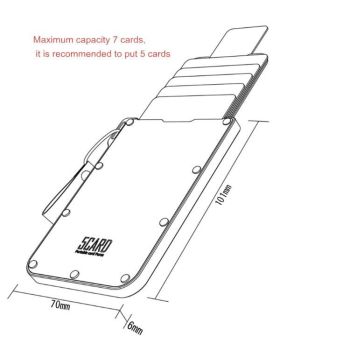 Ultra Thin Pull Out Card Holder Black Genuine Leather