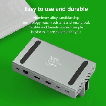 Vertical Laptop Docking Station with 4k / 60hz Type-c Hub - 11-In-1 With Lan