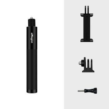 70cm Straight Pull Selfie Stick for Sports Cameras with 3 Jaw Screw - Rod+1/4 Turn 3 Jaw+Screw