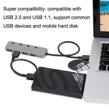 Usb 3.0 4-Port Type-C Aluminum Alloy Hub 120Cm Cable