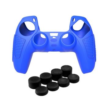 Black Silicone Protective Case for Ps5 Gamepad - Anti-skid Cover - Blue