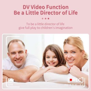 Hd Cartoon Kids Camera with Rotating Lens - Pink 16g
