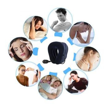 Soft Inflatable Neck Traction Device For Pain Relief Dark Blue
