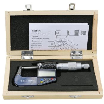 1 Inch Digital Micrometer - 25mm 0.001mm Resolution