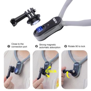 Flexible Neck Mount for Pov Viewing with Strap - With Phone Clamp & Adapter