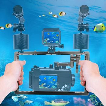 Underwater Dual Handheld Grip For Gopro Hero9 / 8 / 7 - Red
