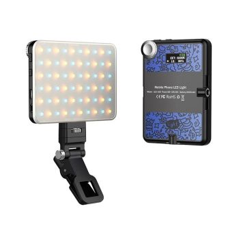 Rechargeable Clip Fill Light - 60 Leds 3 Light Modes Front & Back Clip a Type Blue - A Type White