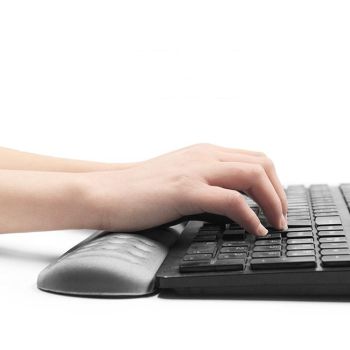 Silicone Memory Wrist Pad With Massage Hole For Keyboard And Mouse Black