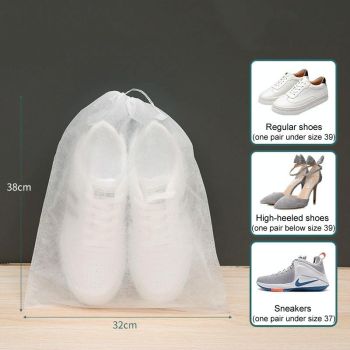 50 Pcs Thickened Non Woven Shoe Storage Bag Portable & Sunscreen - 50Pcs /Pack 32X48Cm Large