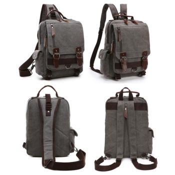 Red Canvas Chest Bag For Outdoor Travel Messenger Style
