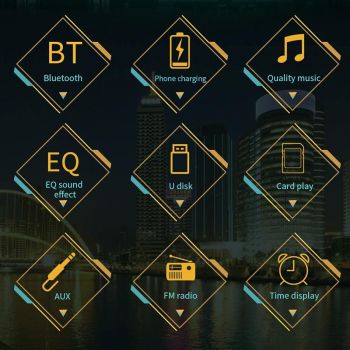 12V Car Dual Usb Charger Radio Receiver Mp3 Player Fm & Bluetooth Remote Control