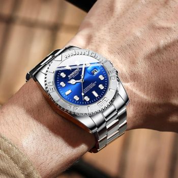 Waterproof Luminous Metal Gear Sports Watch - 30m