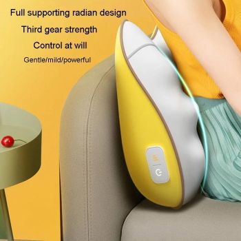 Portable Lumbar And Neck Massager For Car Gray Charging Model - Wired Model Yellow