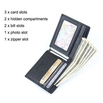 Rfid-blocking Men Wallet with Card Holder by Baweisi - Black
