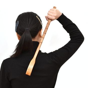 Long Handle Wooden Back Scratcher Square Nature Colour