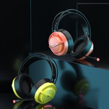 Usb Gaming Earphones With Mic 3.5Mm Yellow