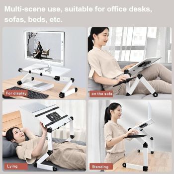 Portable Folding Laptop Desk with Adjustable Height and Storage