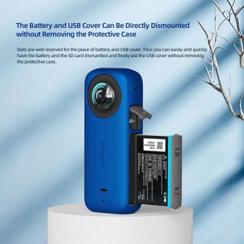 Amagisn Silicone Protective Cover for Insta360 X3 Body - Body Case (Blue)