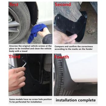 4Pcs / Set Car Auto Soft Plastic Splash Flaps Fender Guard - For Mercedes-Benz C-Class W205 2011-2014