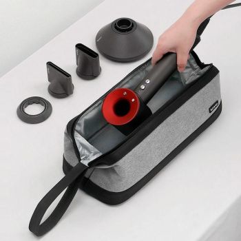 Gray Handle Organizer Bag for Dyson Hair Dryer and Curling Iron