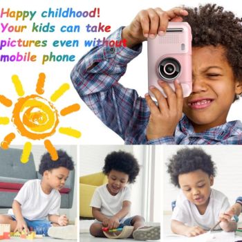 Kids' 2.4 Reversible Hd Photo Camera with Bracket - Yellow / Blue