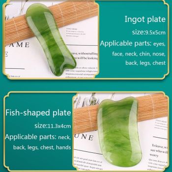 Facial Tendon Stick Resin Scraping Sheet For Massage And Beauty Salon Shave Board Acupuncture Pen Emerald Green Ingot Board