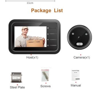 2.4 Night Vision Lcd Cat Eye Doorbell With Photo / Video Display
