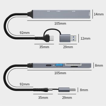 Usb 3.0 Hub With Sd / Tf Card Reader & Docking Station