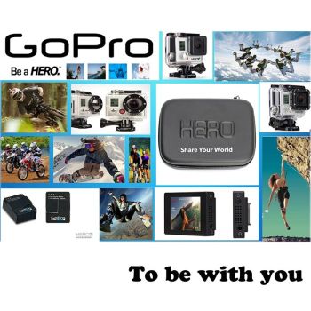 Portable Waterproof Travel Case for Action Cameras - Shockproof Fits Gopro Insta360 Dji - 22x16x7cm