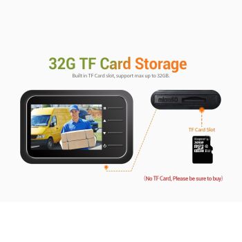 2.4 Digital Door Viewer With Night Vision Tf Card Slot Photo & Video Capture