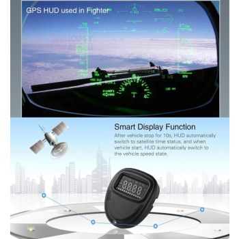 2.0 Inch Car Gps Hud Head Up Display Speed Altitude & Alarm Auto Sleep Satellite Signal
