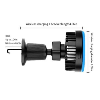 Wireless Magnetic Car Vent Charger with Colourful Light - Phone Charging Stand