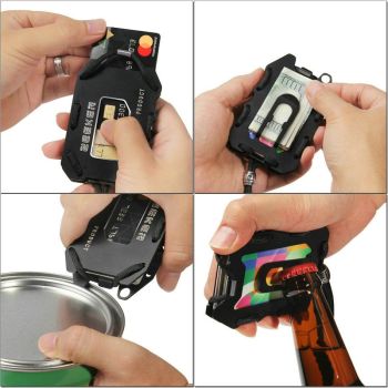 Rfid Metal Card Holder With Bottle Opener Grey Edc Wallet