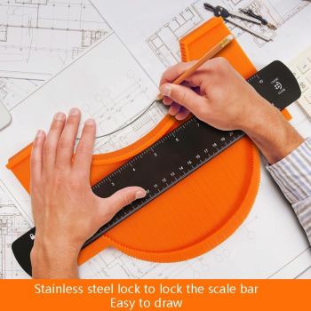 Metal Profile Contour Utensils Set with 10 Ruler Straight Edge Pencil and Screwdriver - Locking Feature